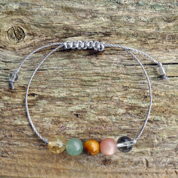 Manifestation + Abundance | Citrine + Aventurine + Tiger Eye + Sunstone + Clear Quartz | Mens Money Maker Bracelet | Courage + Confidence