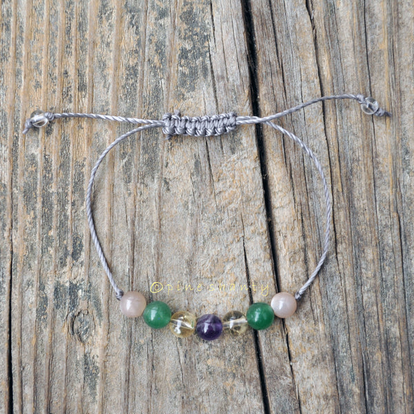 Good Luck + Prosperity + Abundance | Amethyst + Citrine + Aventurine + Sunstone | High Vibration Wish Bracelet |